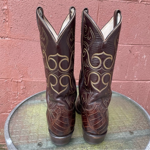 Tony Lama Vintage El Rey Collection Exotic Alligator Western Cowboy Boots Size 9 - Picture 9 of 15